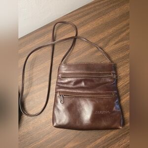 Arpel Dark Brown Leather Crossbody Bag